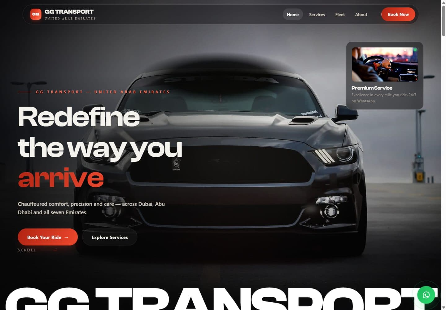 GG Transport website, a project by Pascal Leonel Kouam Tadjuidje