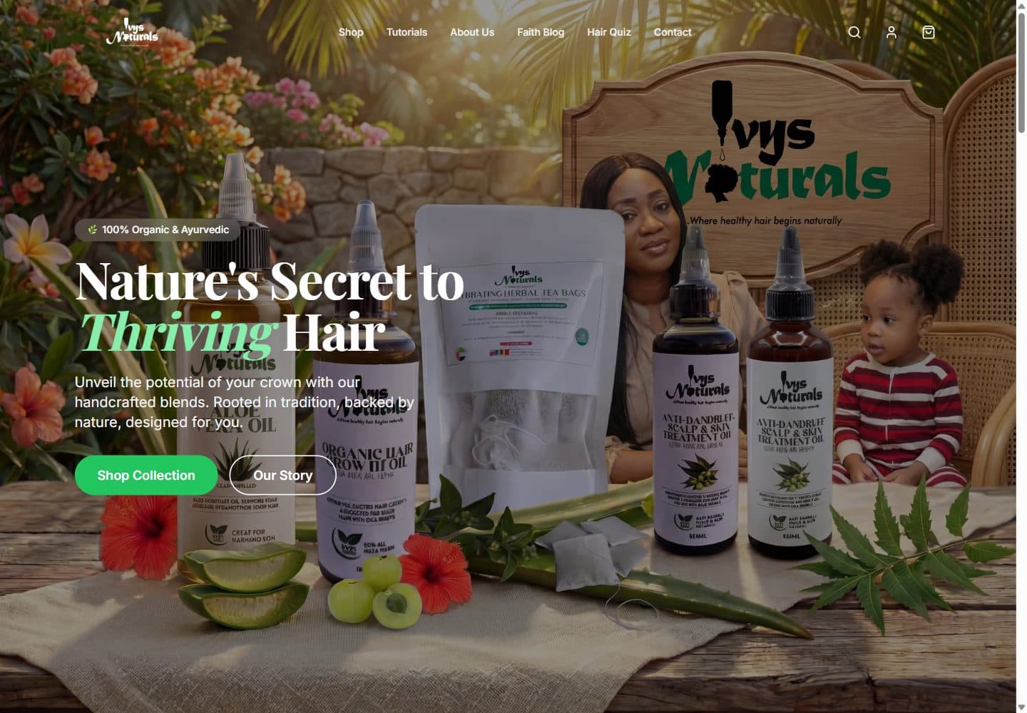 Ivy’s Naturals website, a project by Pascal Leonel Kouam Tadjuidje